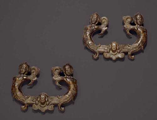 Appraisal: PAIR OF DOOR KNOCKERS Renaissance Northern Italy circa Burnished bronze