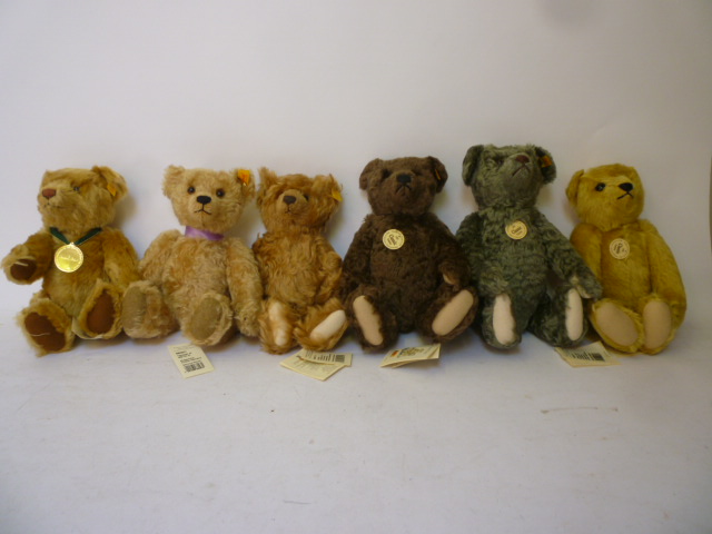 Appraisal: Six various Steiff reproduction bears Cinnamon Classic and Classic all