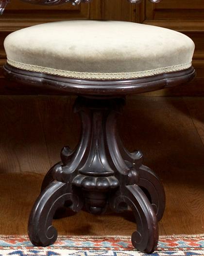 Appraisal: Walnut square revolving piano stool th century