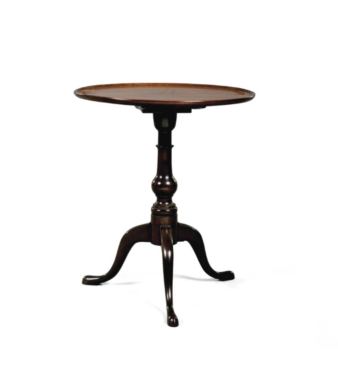 Appraisal: MASSACHUSETTS QUEEN ANNE MAHOGANY TILT-TOP TEA TABLE The circular dish