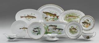 Appraisal: French Forty-Nine Piece Assembled Set of Porcelain Fish Services th