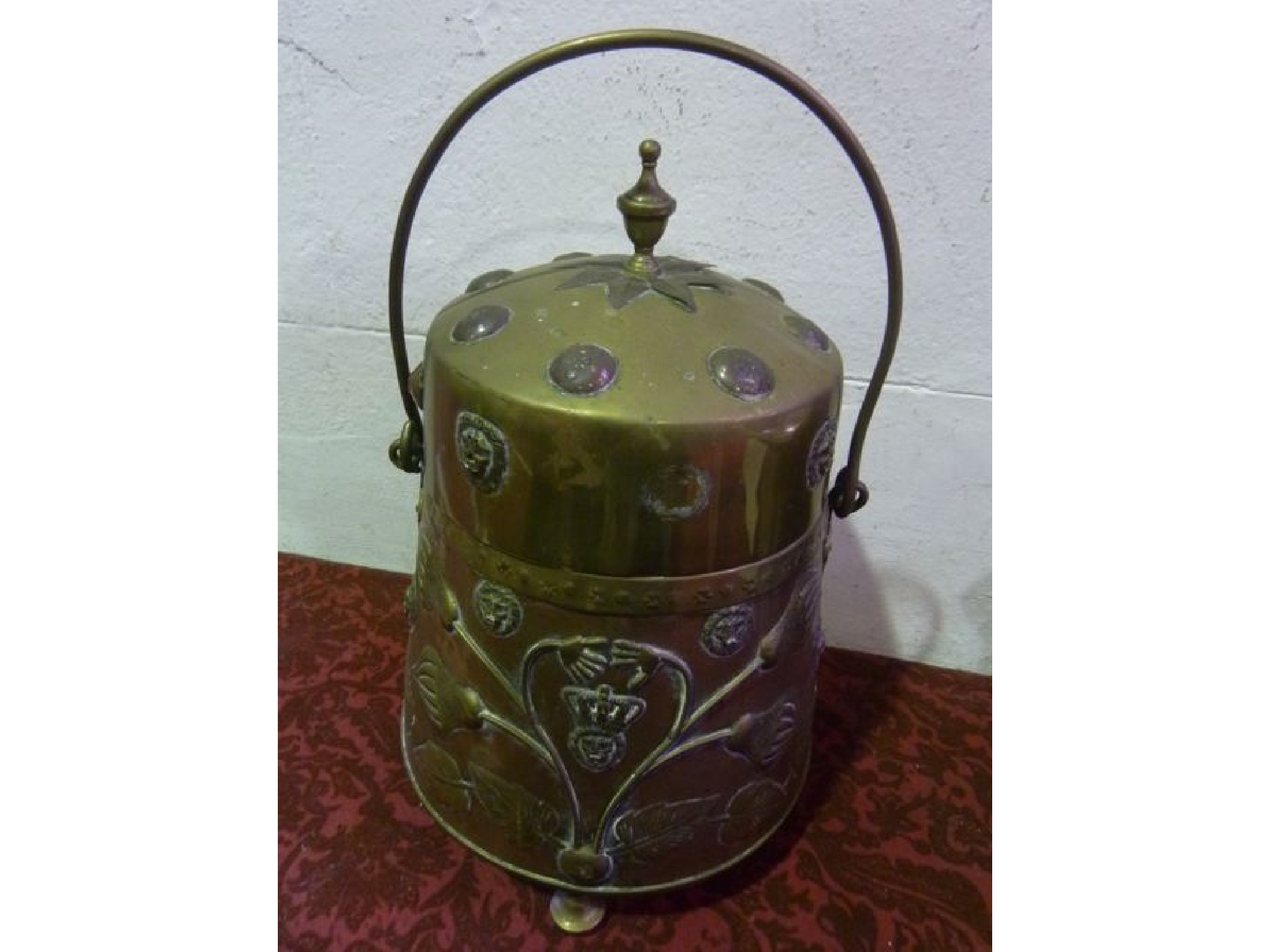 Appraisal: A th century Dutch peat pail principally in copper of