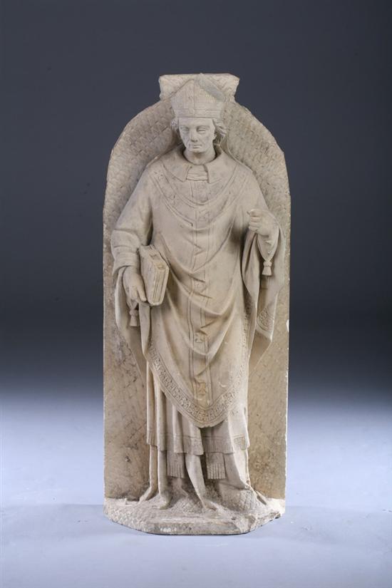 Appraisal: CAST STONE FIGURE OF A CLERIC th century - in