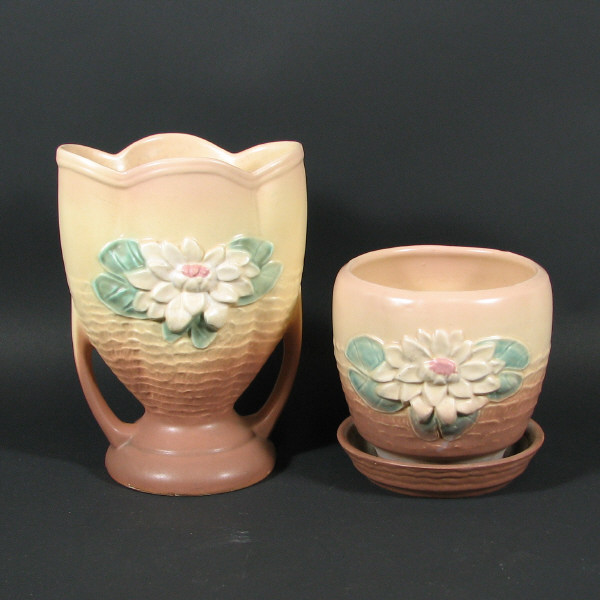 Appraisal: Hull Water Lily - Vase Flower Pot Lot of two