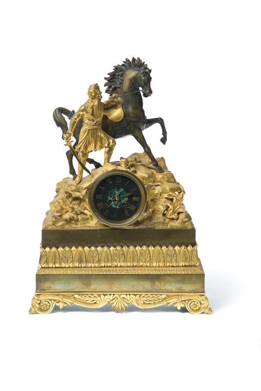 Appraisal: FINE FIGURAL MANTEL CLOCK Marked for Lemerle-Charpentier Paris late th