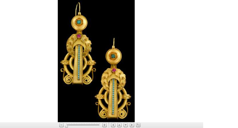 Appraisal: Fine yellow gold drop earrings'Etruscan Revival' style drop earrings with