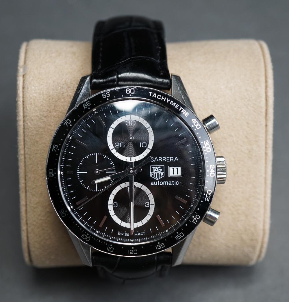 Appraisal: TAG HEUER CARRERA CALIBRE STAINLESS STEEL AUTOMATIC CHRONOGRAPH WRISTWATCHTag Heuer