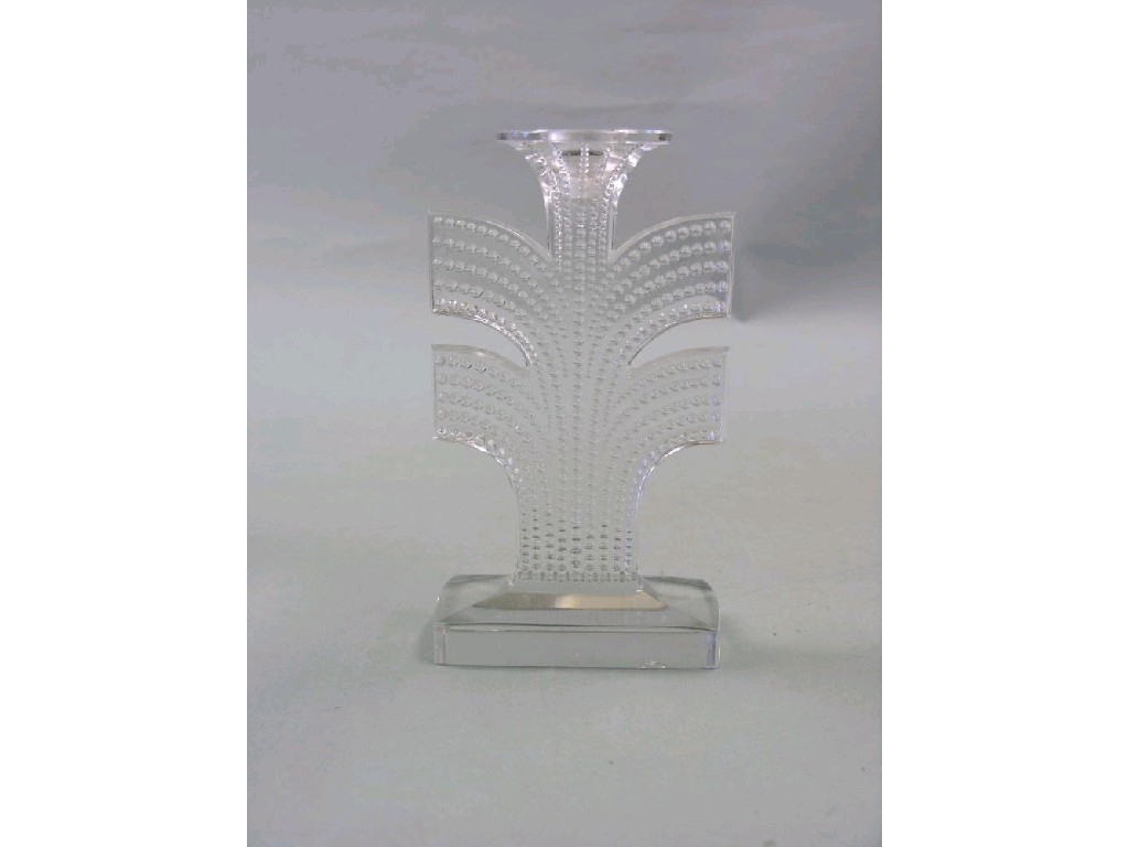 Appraisal: A Lalique candlestick the stem with four branches beaded moulding