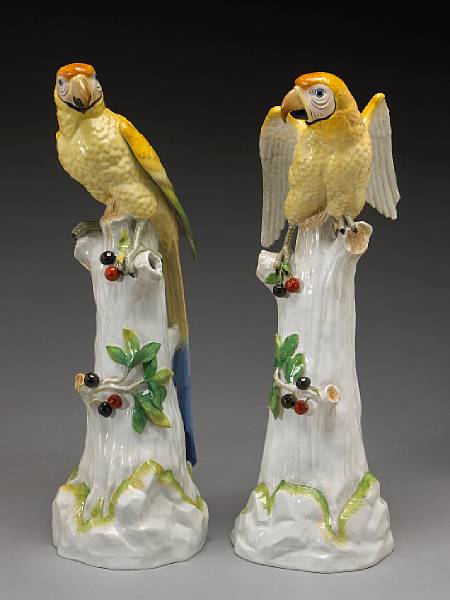 Appraisal: A pair of Dresden porcelain macaws Carl Thieme Potschappel Dresden