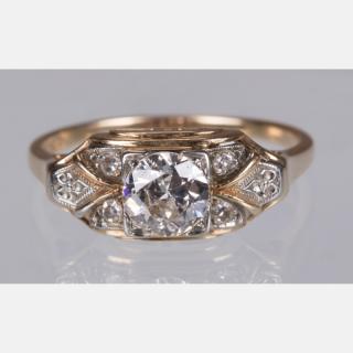 Appraisal: A kt Yellow and White Gold Diamond Ring A kt