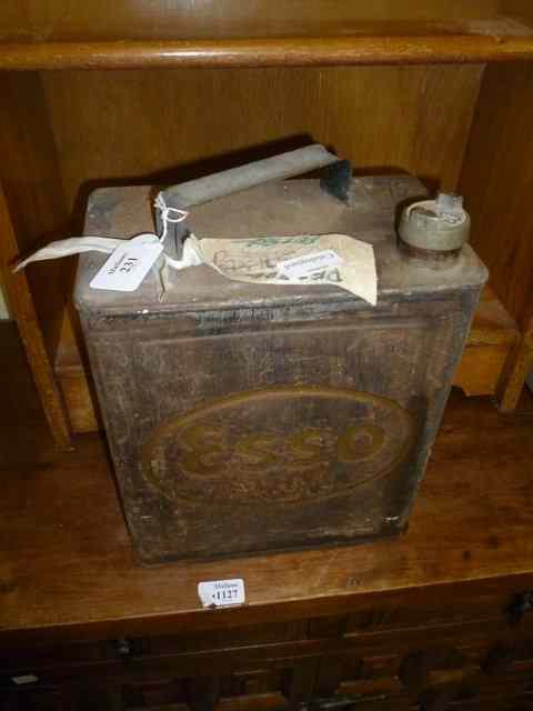 Appraisal: AN OLD ESSO ETHYL RECTANGULAR PETROL TIN with brass cap