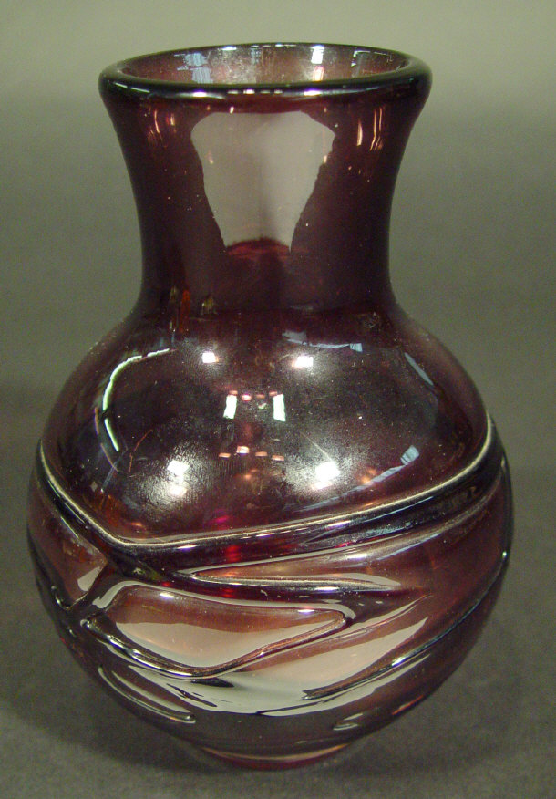 Appraisal: Whitefriars amethyst glass vase with trailed decoration cm high