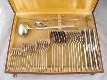 Appraisal: Silver flatware in original fitted canteen case comprising six each