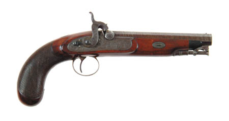 Appraisal: SLINGSBY TRAVELERS PISTOL Cal octagonal bbl Marked Slingsby on the