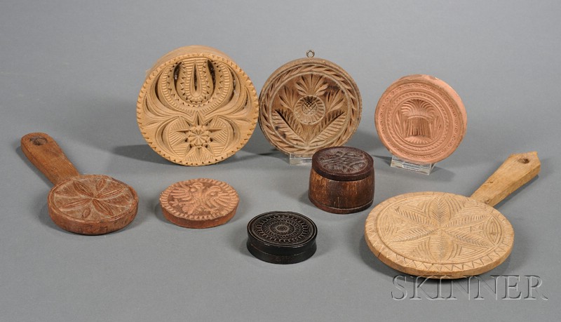 Appraisal: Eight Wooden and Pottery Items America and Europe th century