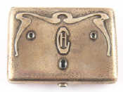 Appraisal: A German silver assay Art Nouveau cigarette box with hammered