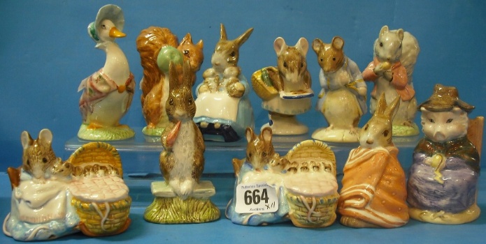 Appraisal: Royal Albert Beatrix Potter Figures Mrs Rabbit Bunnies Hunca Munca