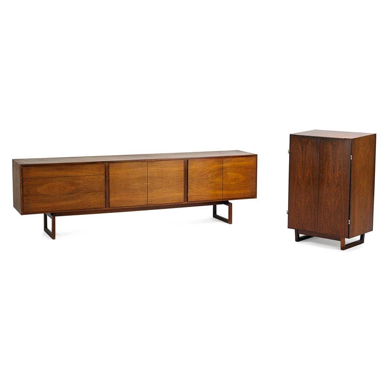 Appraisal: DANISH Two cabinets DANISH Two cabinets Denmark s Rosewood Signed