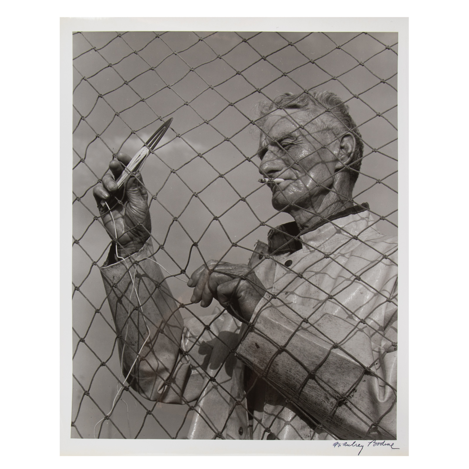 Appraisal: A AUBREY BODINE NET MENDER GELATIN SILVER PRINT American -