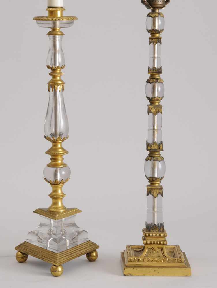 Appraisal: E F CALDWELL CO INC GILT-BRONZE AND GLASS TABLE LAMP