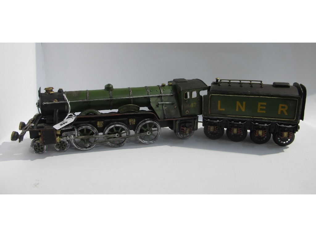 Appraisal: A model train engine and tender in LNER livery