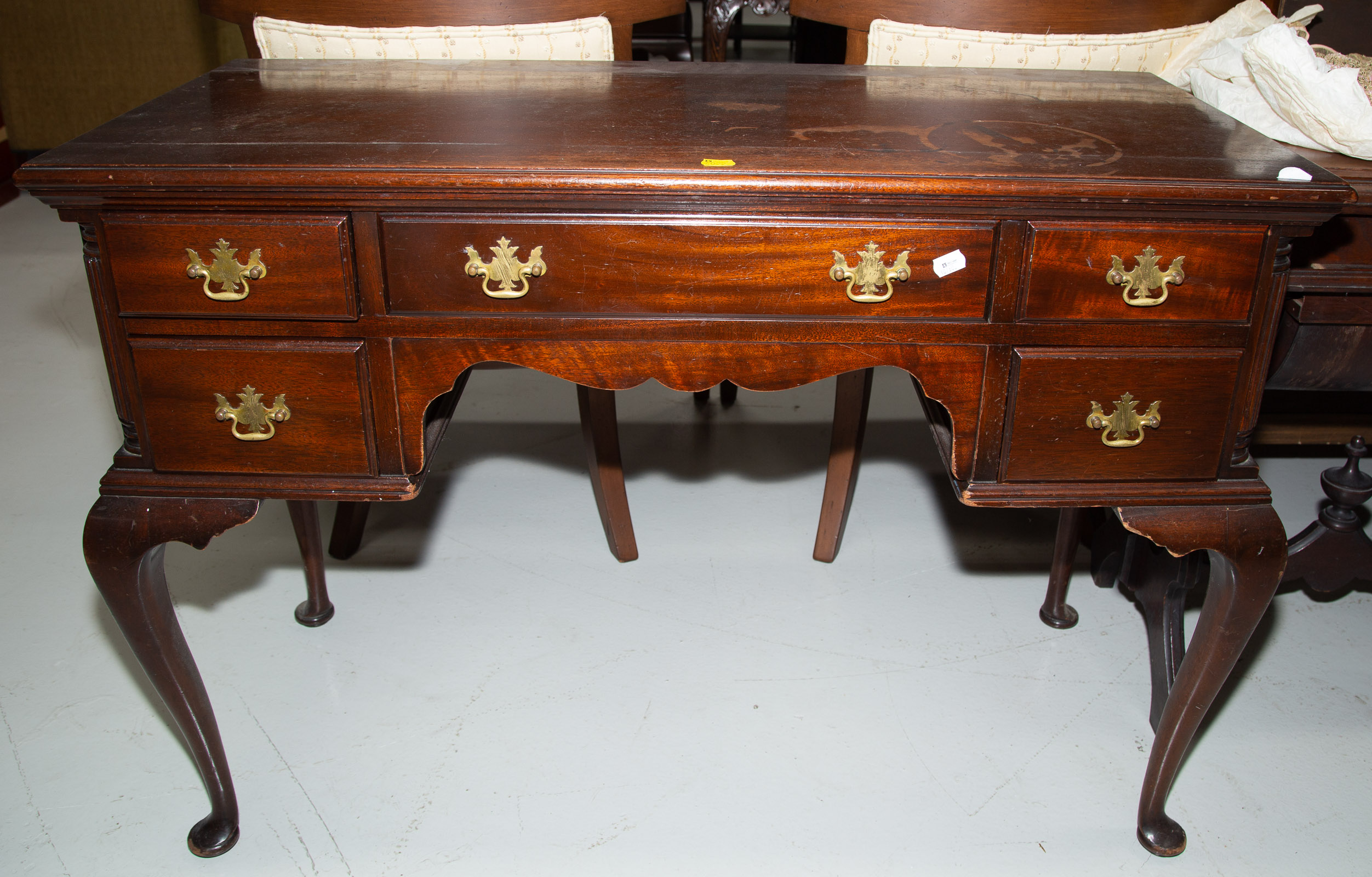 Appraisal: QUEEN ANNE STYLE MAHOGANY LOWBOY Colonial Art Furniture Co nd