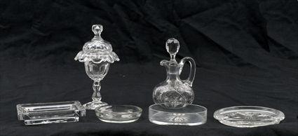 Appraisal: Six Glass Articles Including a cut glass small compote engraved