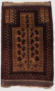 Appraisal: Belouch Prayer Rug Afghanistan ca Belouch Prayer Rug Afghanistan ca