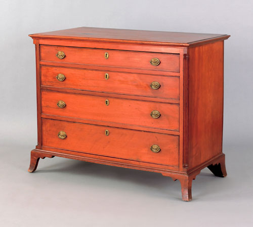 Appraisal: Pennsylvania Federal cherry chest of drawers late th c with