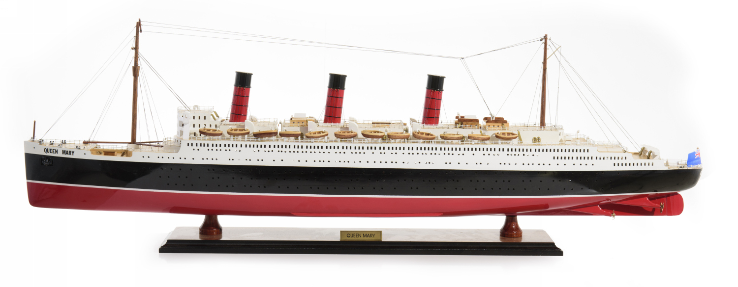 Appraisal: REPLICA QUEEN MARY SHIP ON WOODEN BASE