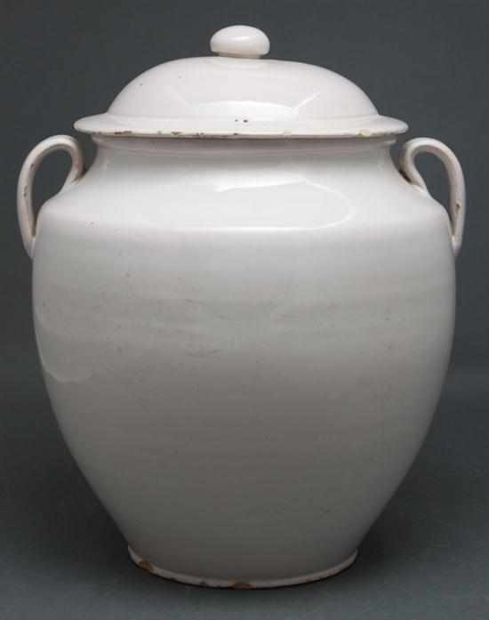 Appraisal: French faience covered jar Estimate - All property is sold