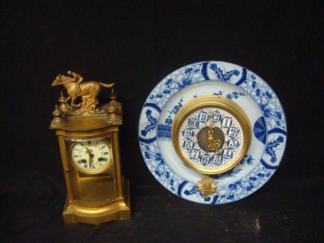 Appraisal: Clocks Carriage Blue Porcelain as is From a New Jersey