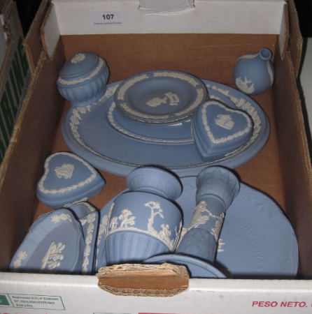 Appraisal: Collection of Wedgwood Blue Jasper ware to include Plates Miniature