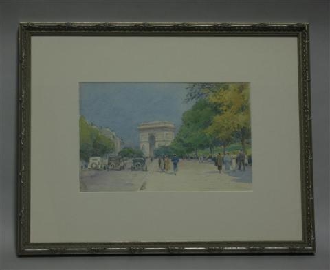 Appraisal: ALFRED GEORGES HOEN FRENCH - ARC DE TRIOMPHE Watercolor on