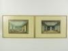 Appraisal: PAIR LITHOS HANDCOLORED - Classical English Interiors Regency Period depicting