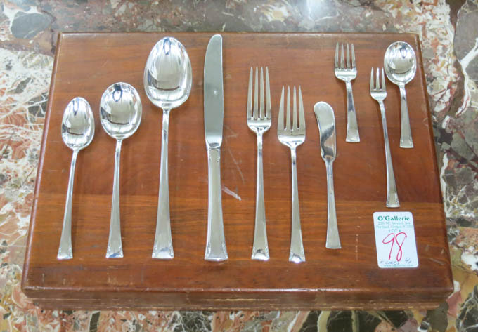 Appraisal: INTERNATIONAL STERLING SILVER FLATWARE SET plus storage chest Serenity pattern