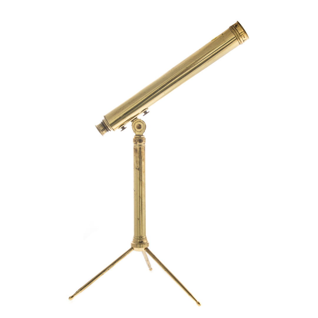 Appraisal: Brass telescope with table top tripod in H Condition scratches