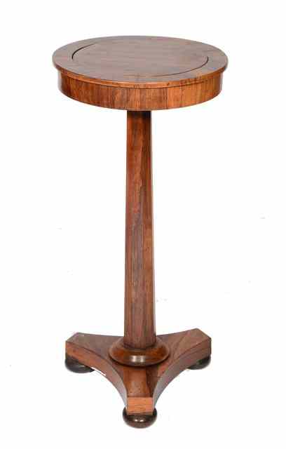 Appraisal: A WILLIAM IV INLAID ROSEWOOD CIRCULAR LAMP TABLE on octagonal