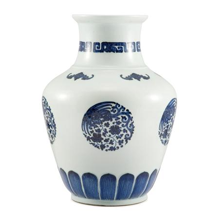 Appraisal: Chinese Blue and White Glazed Porcelain Vase Estimate -