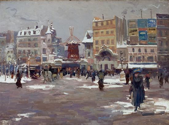 Appraisal: ELIE ANATOLE PAVIL French - Winter in Montmartre oil on