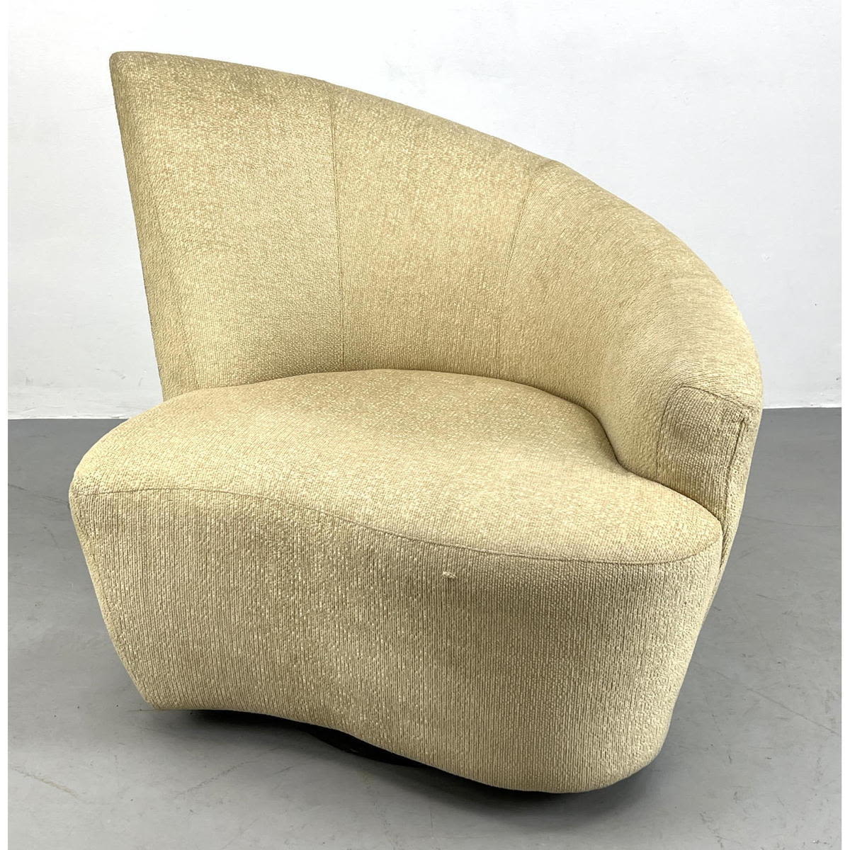 Appraisal: KAGAN Style Swivel Arm Chair with Sail Back Dimensions H