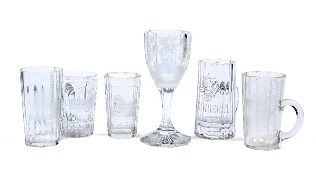 Appraisal: A collection of six Bohemian clear glass pieces th centuryto