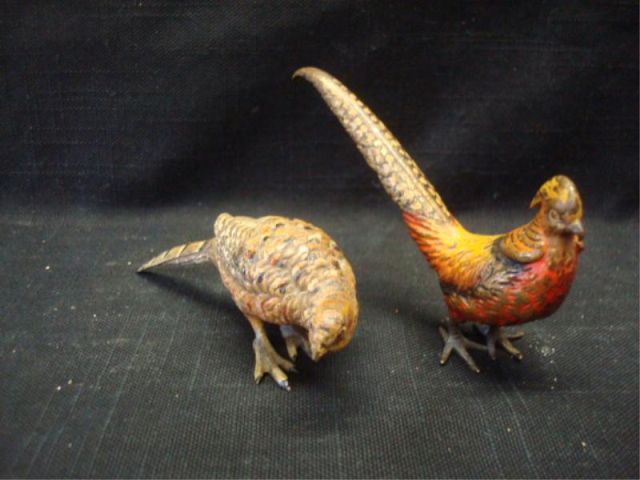 Appraisal: Vienna Bronze Pheasants From a Port Washington NY home Dimensions