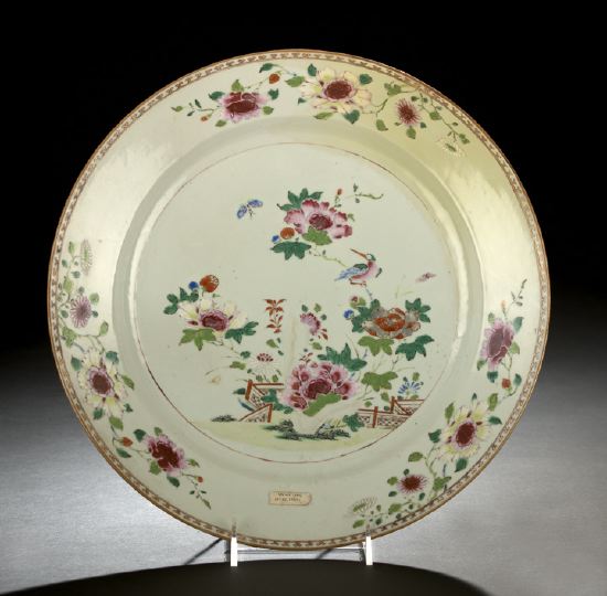 Appraisal: Large Chinese Export Famille Rose Porcelain Charger Qianlong Reign -