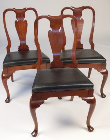 Appraisal: Three Hickory Queen Anne Style Chairs H x W