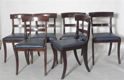 Appraisal: SIx Classical mahogany side chairs philadelphia circa Klismos-form with inlaid