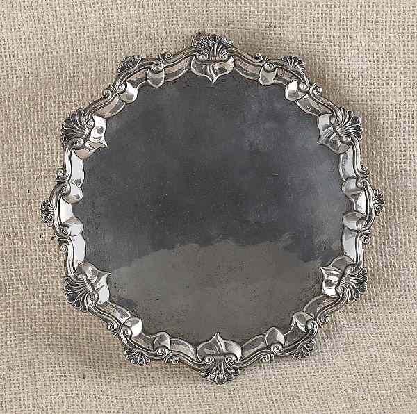 Appraisal: English silver waiter - bearing the touch IC the underside