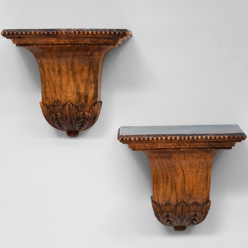 Appraisal: TWO PAIRS OF CARVED WOOD BRACKETS The first x x