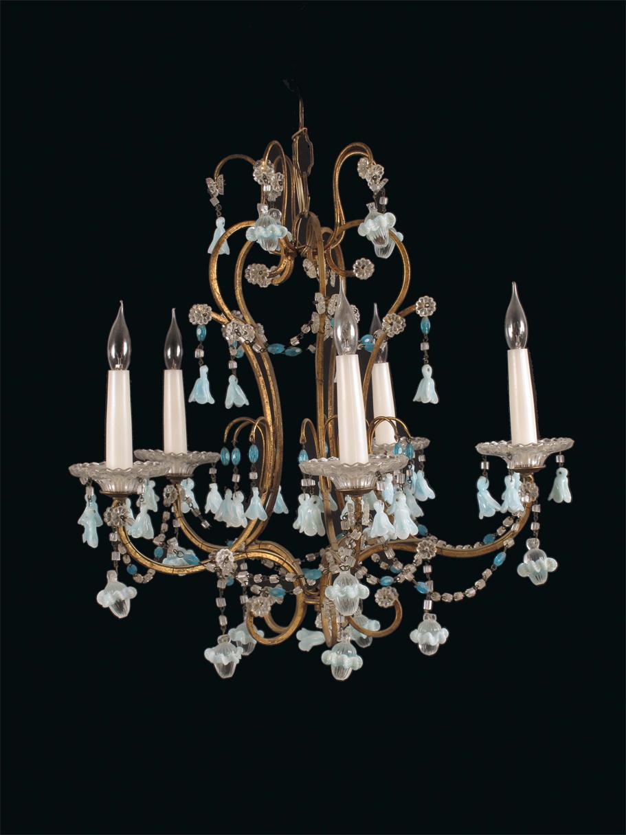 Appraisal: A gilt brass open frame chandelier