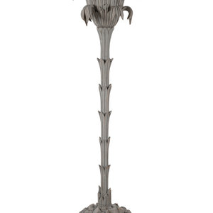 Appraisal: A Gray-Painted Single-Light Torch re in the Style of Serge